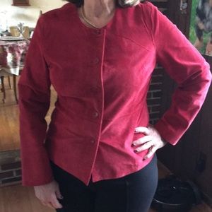 Genuine Leather/Suede Fully Lined Red Jacket